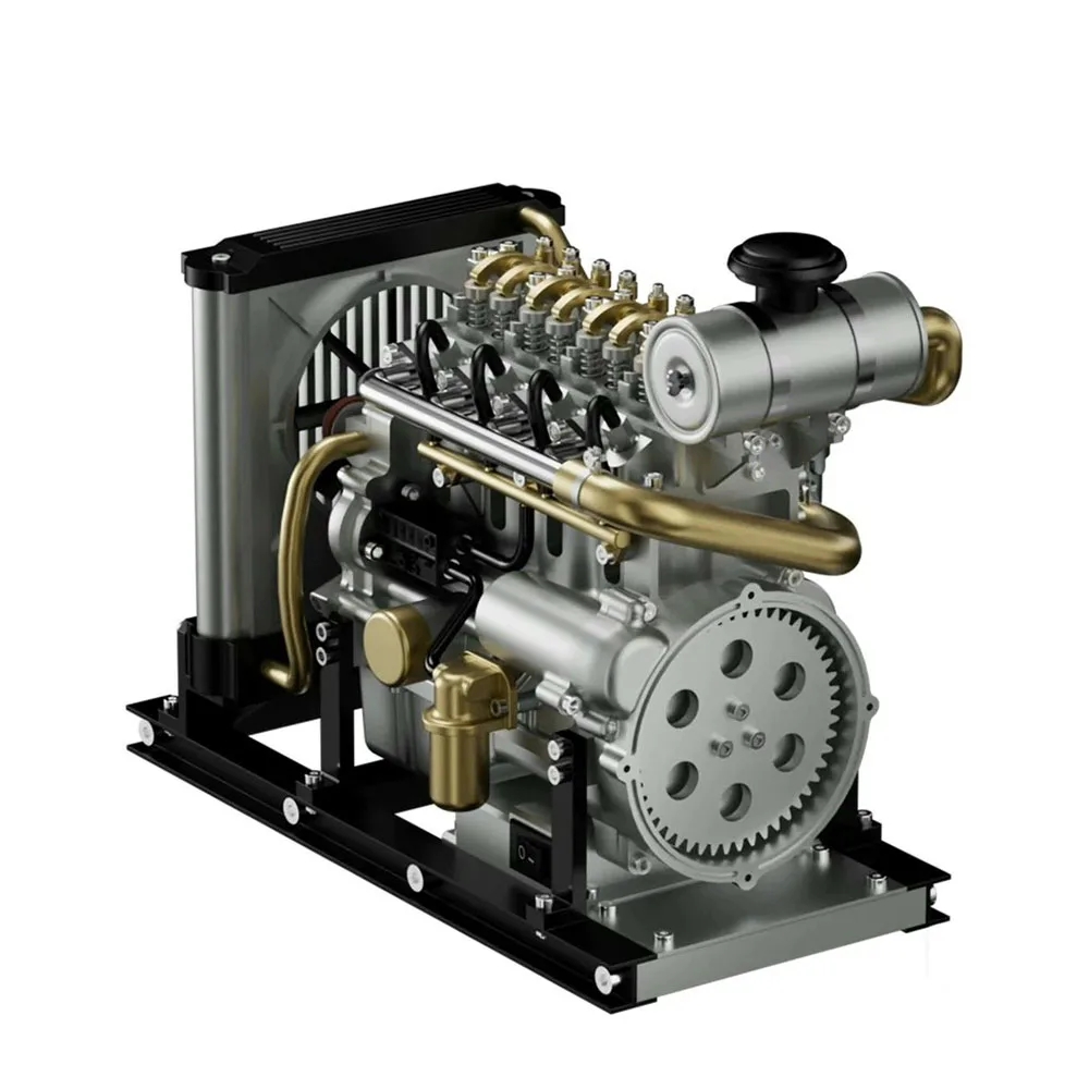 Rc Hobby Tech - TECHING DM115 Desktop-Diesel-Mechanischer Vierzylindermotor Metallmotor Mini